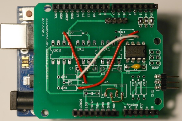 A picture of a simplified DMX Shield