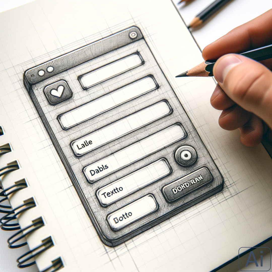 Sketch of a dialog with data input elements Sketch of a dialog with data input elements