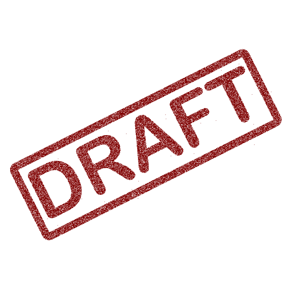 A rubber stamp with word draft A rubber stamp with word draft